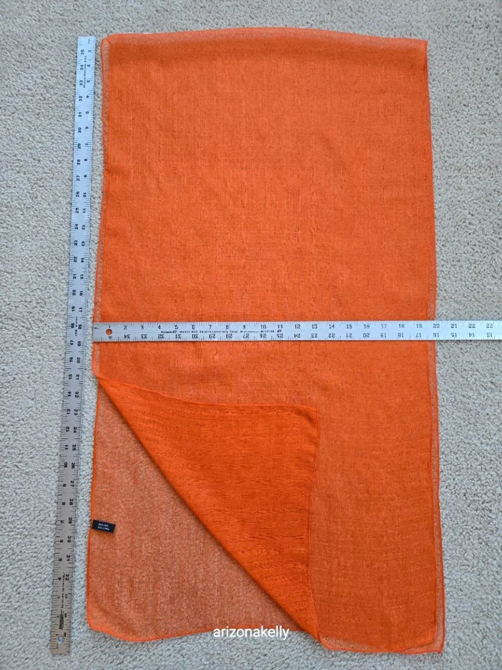 Linen/Silk (80/20) Scarf Sheer Lightweight Orange